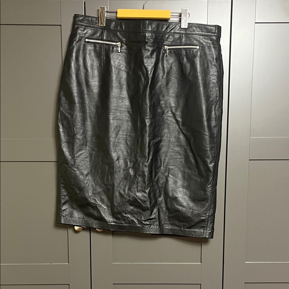 XL North Bound Black Leather Skirt